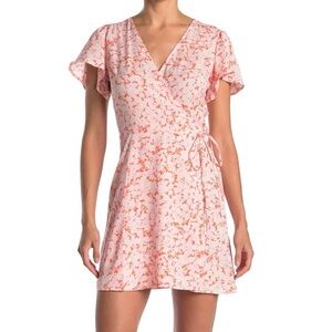 NWT Abound | Woman’s Sz L | Pink and Orange Floral Wrap Dress💖
